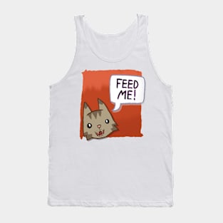 Feed Me! [Mackerel Tabby Cat With A Red Background] Tank Top